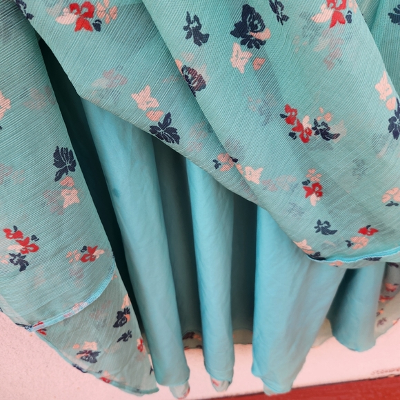 HATCH The Nines Women's Maternity Dress Extra Large Green Floral Flutter Sleeve - Picture 9 of 10